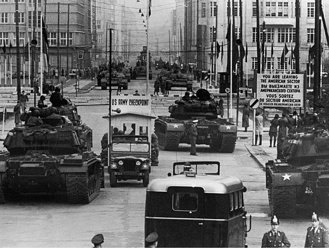 Soviet vs American Army With Tanks in Berlin 1961