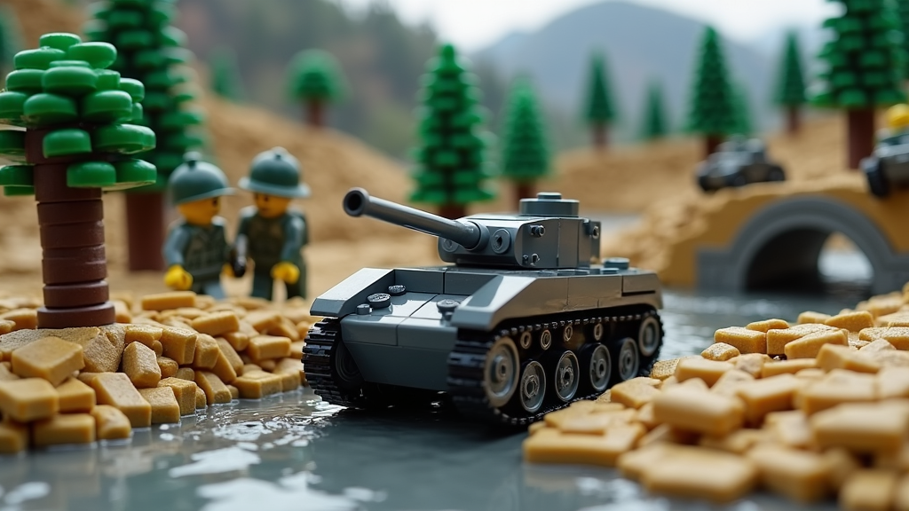 LEGO Panzer III with working Power Functions treads and minifig crew
